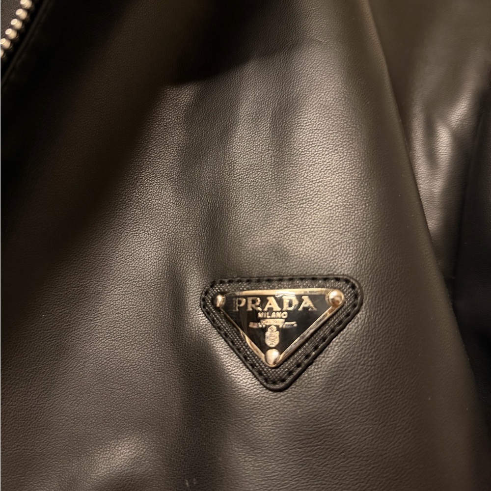Prada Black Nappa Leather Collar Zip Jacket - Picture 11 of 11